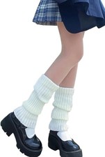 Retro Women 80s Adult Ribbed Knitted Leg Warmers Crochet Long Boot Socks US