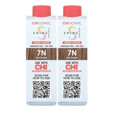 Lot of 2 CHI Ionic 7N Shine Shades Liquid Hair Dye Color Dark Blonde 3 OZ EACH