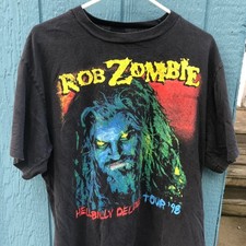 Vintage Rob Zombie Hellbilly Tour 98 Shirt Signed Black Unisex S-234XL