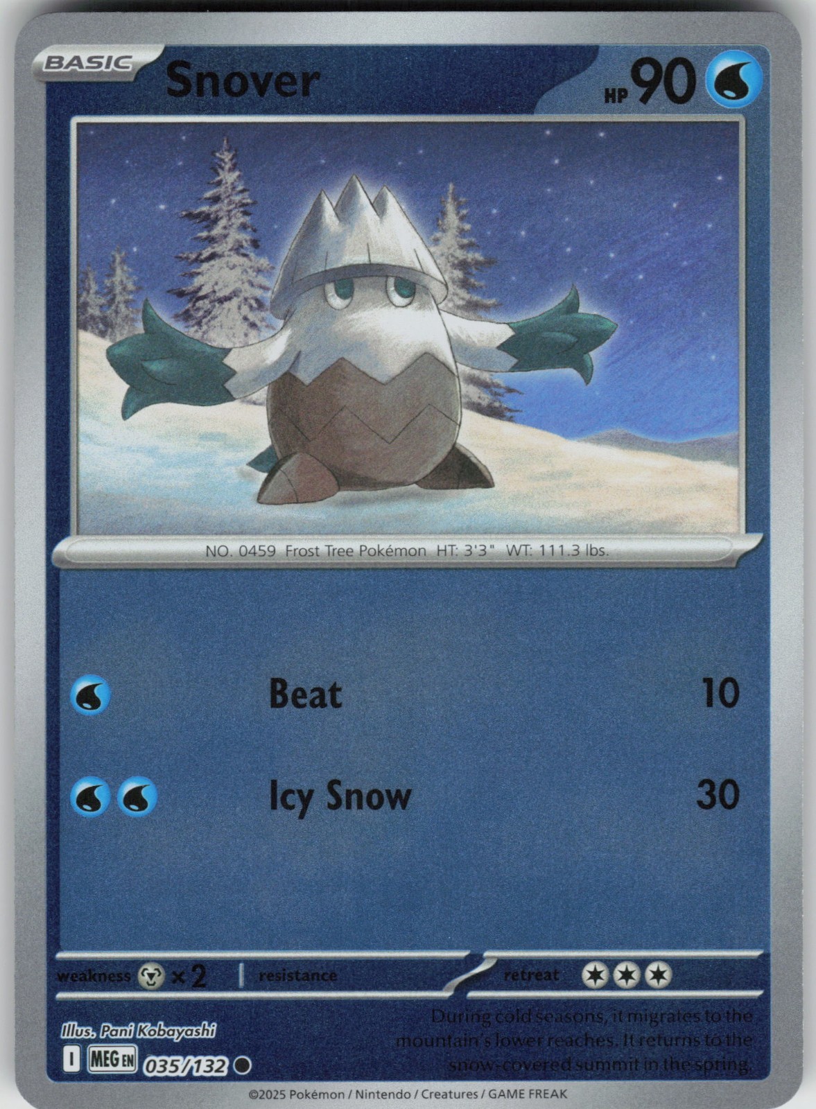 Snover - 035/132 - ME01: Mega Evolution - Pokemon TCG - Reverse Holo - NM
