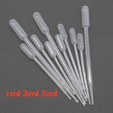1ml 3ml 5ml Clear Plastic Pipette Dropper Graduated Liquid Transfer Oils Perfume