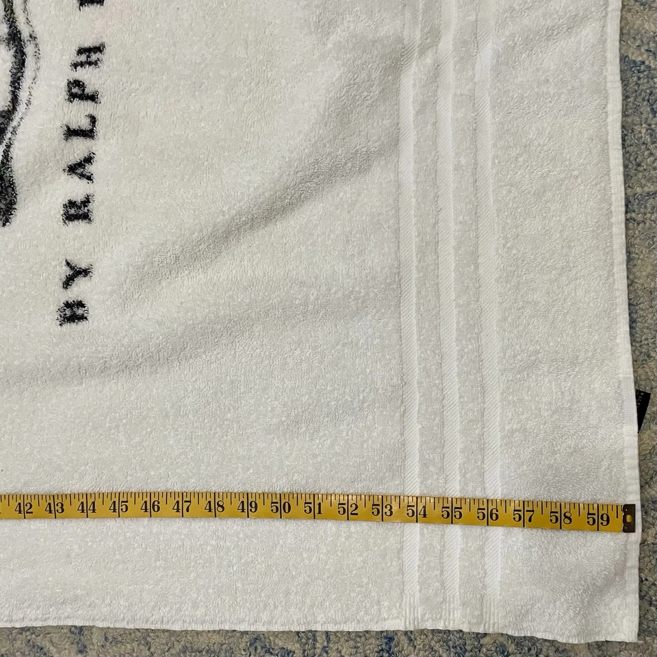 Toalla de baño Ralph Lauren Home Beach 60 X 35 blanco polo oso algodón de colección Preppy Foto 4 de 4
