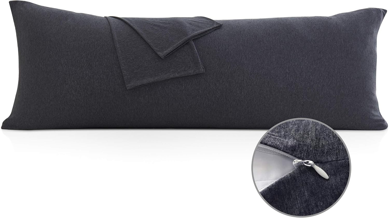 Oubonun 100% Jersey Cotton Body Pillow Cover 21"X54", Dark Grey 