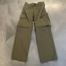 MAGELLAN Fish Gear Convertible Pants Boys 8 Water Repellent Pockets Olive Green