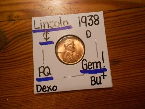 1938D Lincoln Cent Gem BU+ AWESOME!!! PQ!!! Tough Date!!!!!!