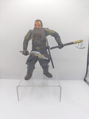 Vintage 2002 Lord Of The Rings Helms Deep -  Gimli Two Towers Figure w/ Weapons