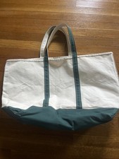Vintage 80s LL Bean Boat Tote Bag, Green Large