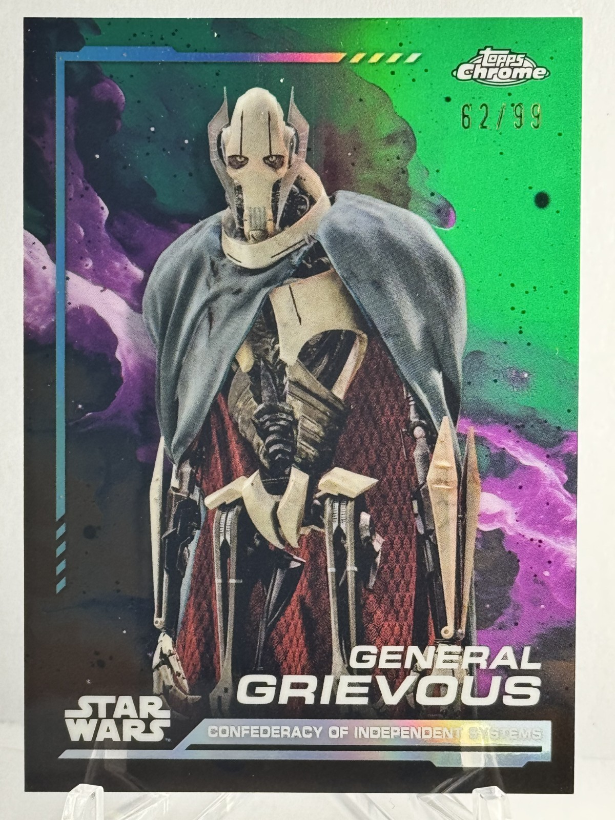 2024 Topps Chrome Star Wars Green Refractor 62/99  General Grievous