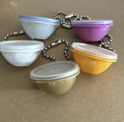 Tupperware keychain mini wonderlier bowl set of 5 Vtg Colors