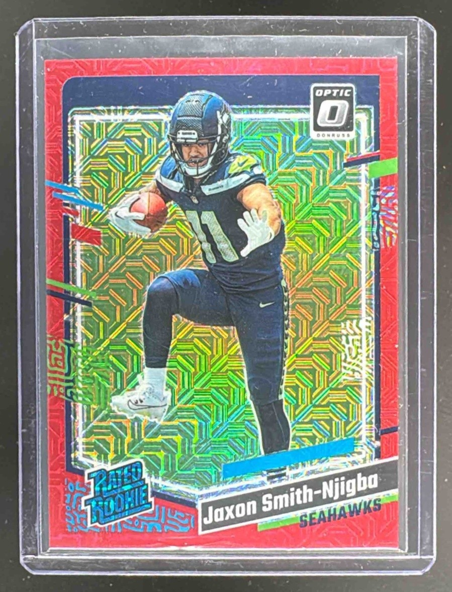 Jaxon Smith-Njigba 2023 Panini Donruss Optic #293 Red Mojo Prizm RC Rated Rookie
