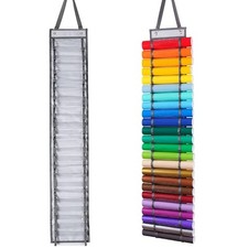 Vinyl Roll Holder, Double-Sided Wall-Mount Organizer with 24 Compartments, Cr...