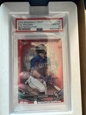 2022 Bowman's Best Cal Raleigh Red Refractor /10 (RC) PSA 10 pop 2