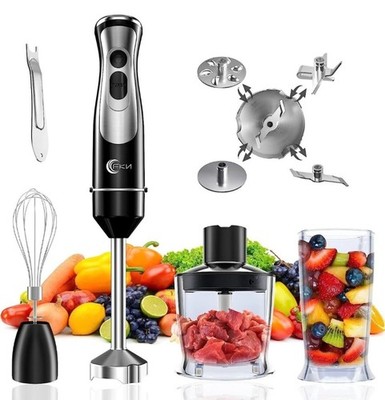 Immersion Blender Handheld, 1100W 5-in-1 Multi-Purpose Hand Blender,... 