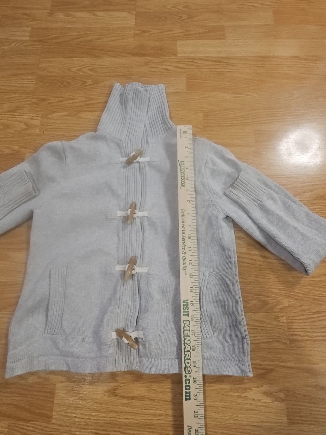 LL Bean Cream Collared Toggle Button Cotton Sz S-… - image 4