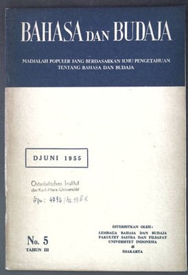 Perkembangan bahasa Indonesia dan ilmu bahasa; dalam buklet: Tahun III No. 5 Bah