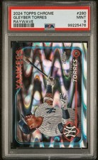 2024 Topps Chrome - GLEYBER TORRES #280 - RAYWAVE - New York Yankees PSA 9