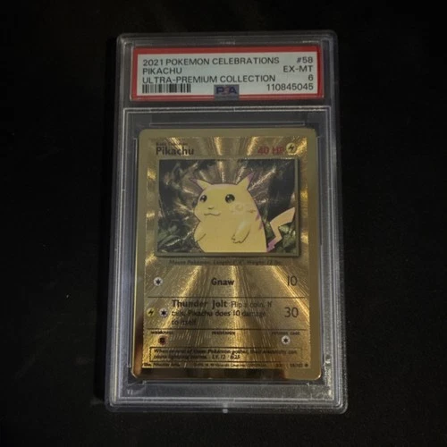Pokémon Pikachu 58/102 Celebrations Metal Card Promo Holo PSA 6