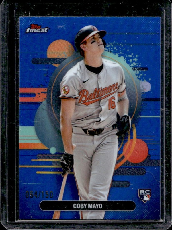 2025 Topps Finest Coby Mayo Uncommon RC Blue Refractor Rookie #/150 Orioles