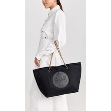 Tory Burch Ella Chain Tote Bag Black OS