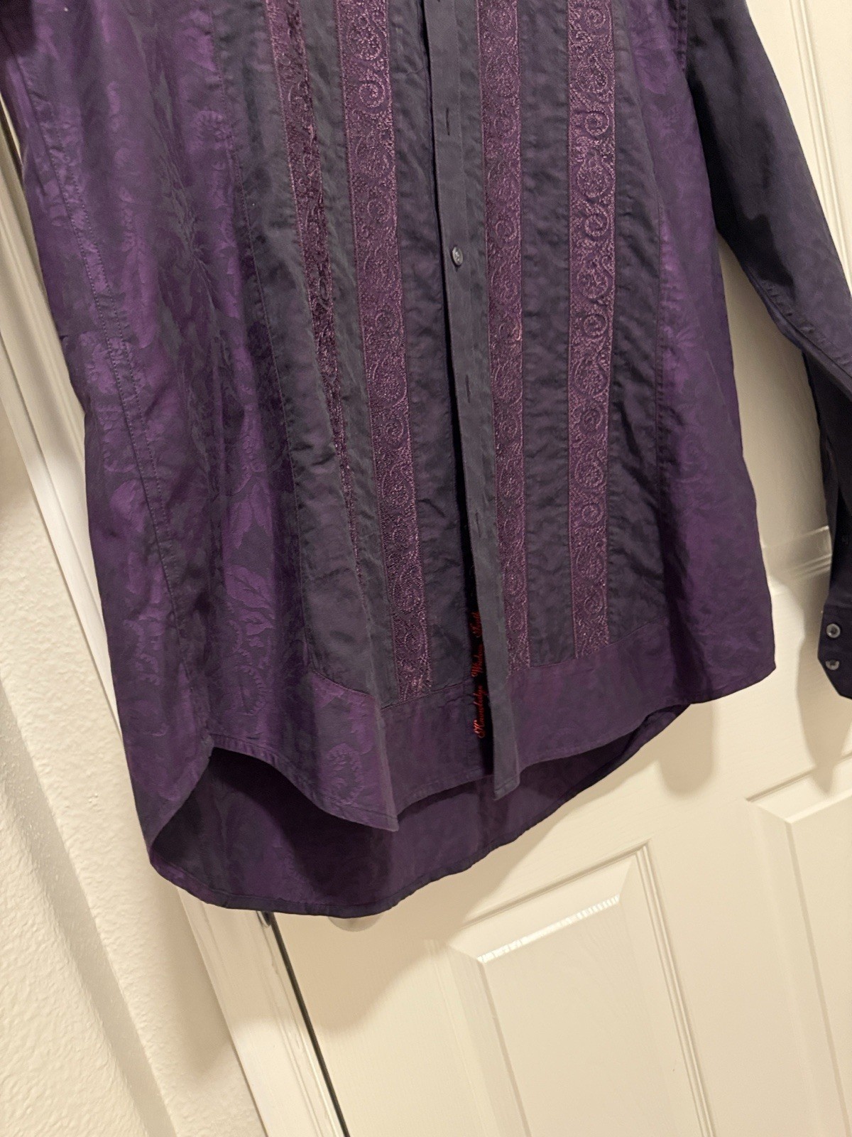 Robert Graham Purple Patterned Button Down Shirt … - image 7