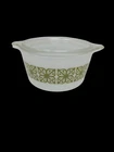 Vintage PYREX Verde Green Square Flowers Casserole Dish 474 B W/ Lid 1 quart