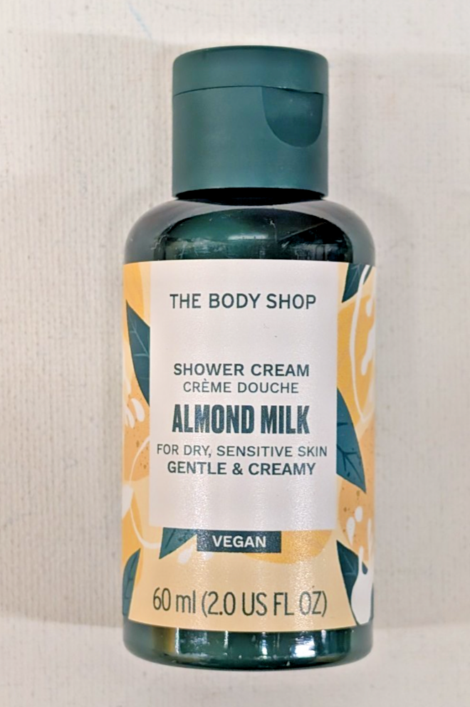 The Body Shop Almond Milk Shower Cream 60ml Vegan Gentle Cleanse Body Wash Gel