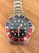 DéBaufre GMT-Ocean 1 40mm Automatic GMT Diver 300m Red/Blue Bezel Date