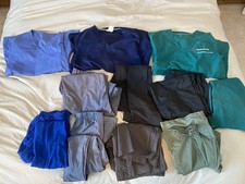 Mixed Brands Women  s Medical Scrubs Lot-Mostly Medium QTY 8 Pants, QTY 3 Tops 