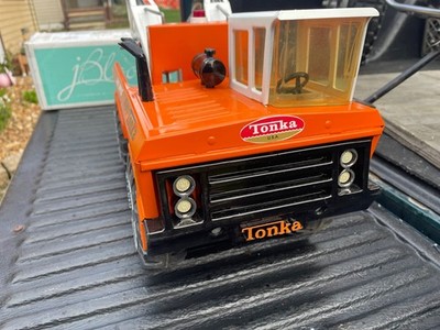 VINTAGE Mighty Tonka Orange Double Boom Tow Truck AA Wrecker 24