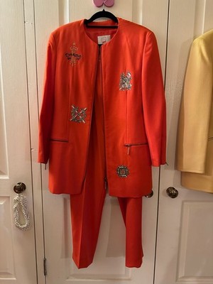 MONDI ORANGE REISSVERSCHLUSS WOLL BLAZER JACKE HOSENANZUG 38 / 8