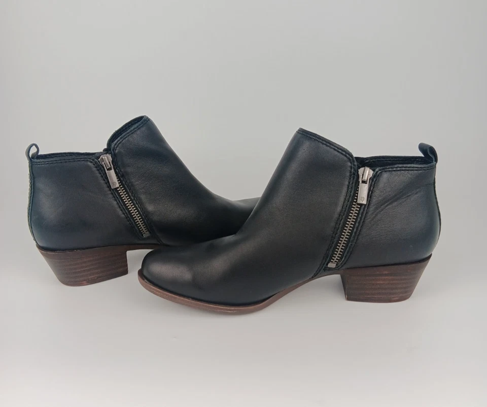 Женские сапоги Lucky Brand Basel размер 8,5 черные кожаные без застежек сбоку на молнии на блочном каблуке - Изображение 2 из 4