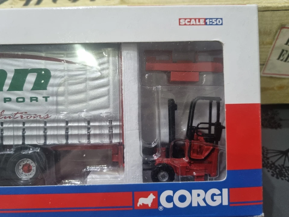 Corgi CC13421 MAN TGA Curtainside & Moffett Mounty Sloan Transport - Image 3 of 4