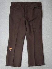 UB07401 VINTAGE 1980s LEVI'S BOOT CUT POLY PANTS 38x32 msr 37"x28" BROWN