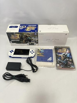 Sony PSP-3000 Weiß Blau Konsole Monster Hunter Portable 3rd Novice Hunters Pack