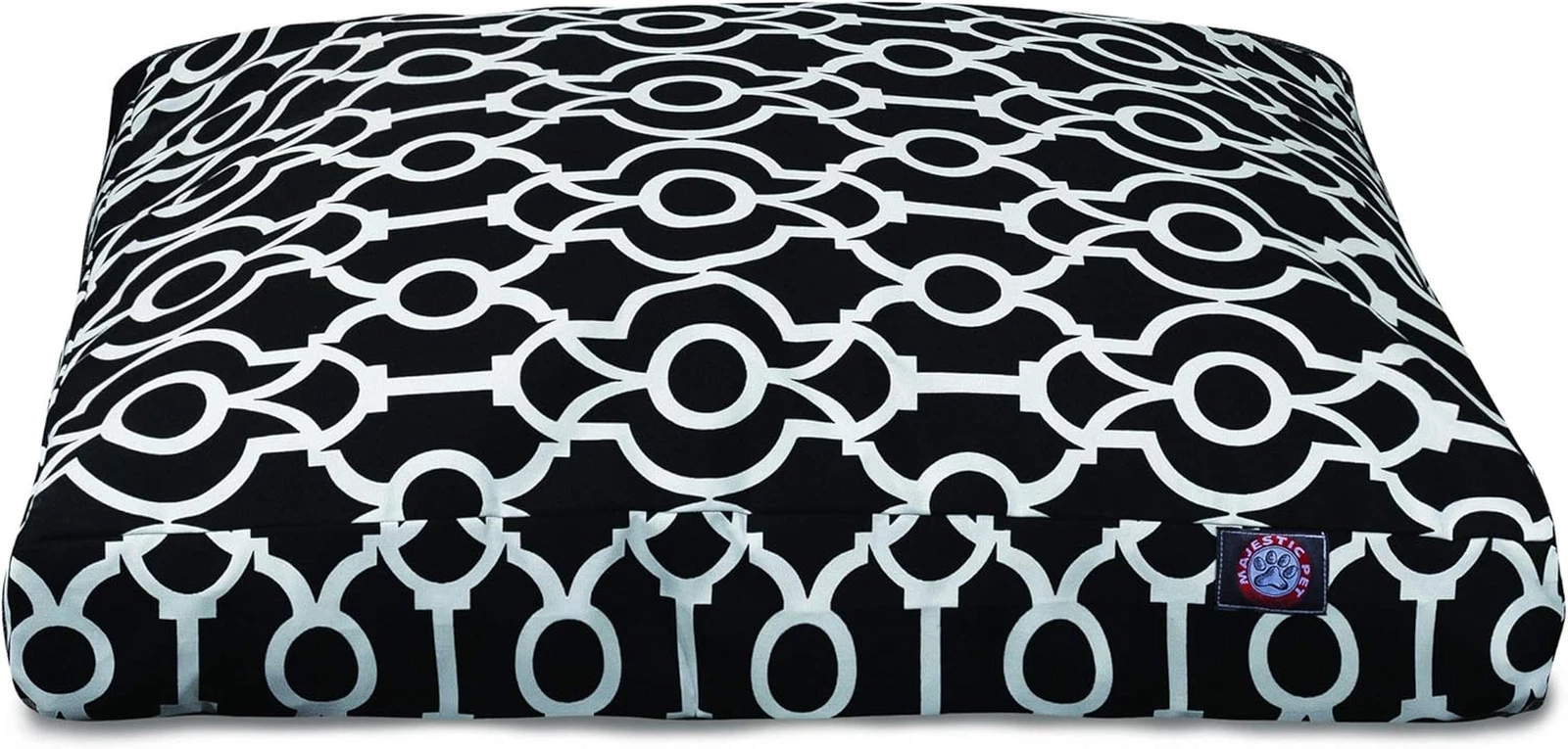 Luxurious Athens Black Large Rectangle Pet Bed for Ultimate Comfort