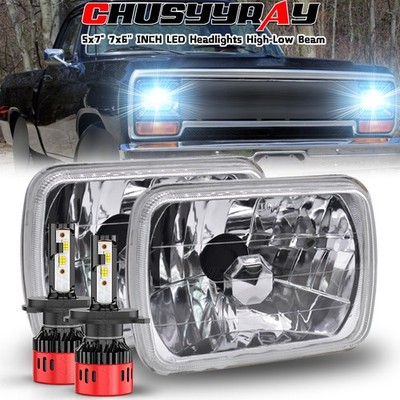 50W DOT 5x7'' 7x6'' LED Headlight Hi/Lo Beam For Dodge D150 D250 D350 Ram 50 H4