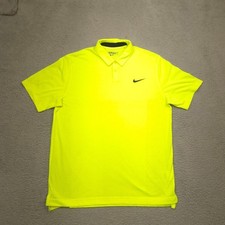 Nike Golf Tour Performance Polo Mens Large Vibrant Yellow Dri-FIT S/S Shirt