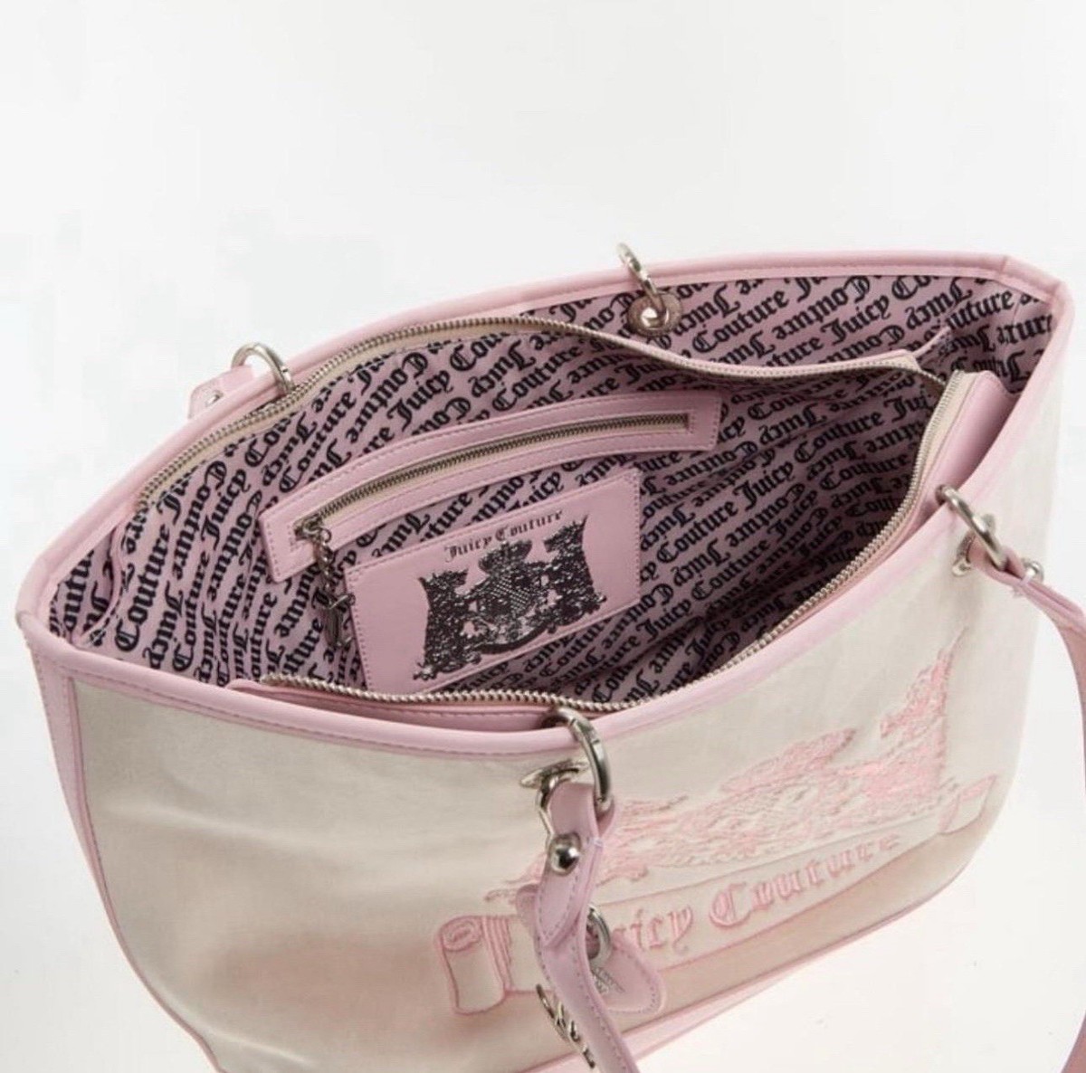 新品＊正規品 Juicy Couture バッグ ベロア スエード ピンク Handbag Juicy Couture Pink in Suede - 46641084