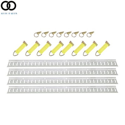 New 5' E Track Rails 8 Rope Tie Offs 4 Galvanized Horizontal  8 O Rings