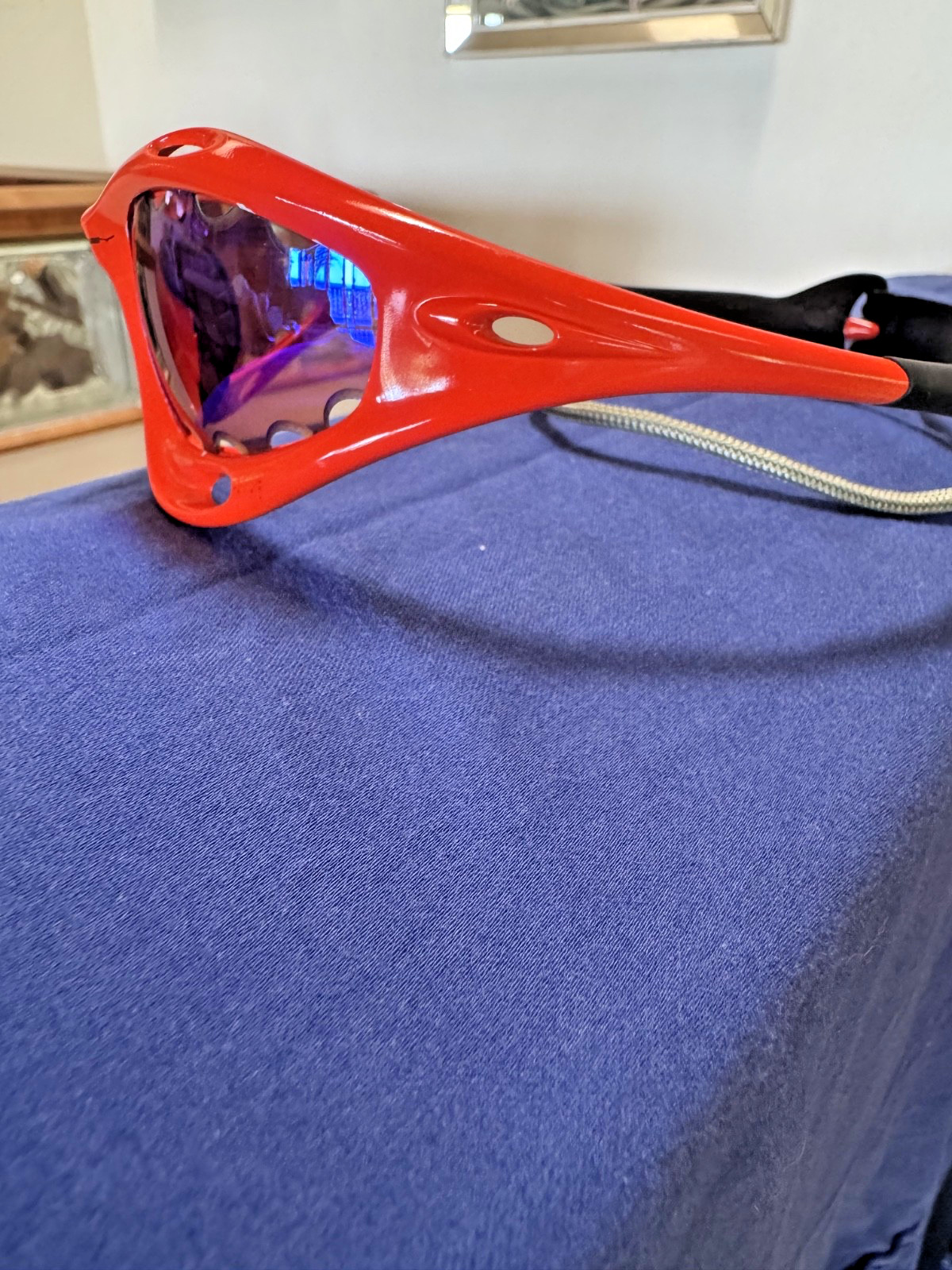 Vintage Oakley Water Jacket Fire Frame USA Purple Iridium VR28 & Persimmon Lens image 2