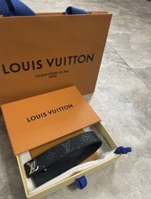 Black Louis Vuitton LV Slim Adjustable Bracelet Size 19-21 with Box and Dustbag