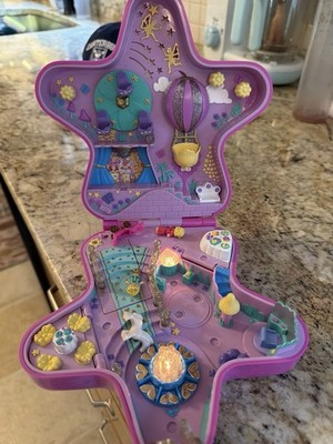 Bluebird Polly Pocket Purple Star Compact Doll Playset w/ 2 Dolls & Pet
