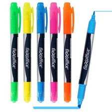 FLEXOFFICE 5 Pack Dual Tip Assorted Colors 1 Count Pack of 5 , Multicolor