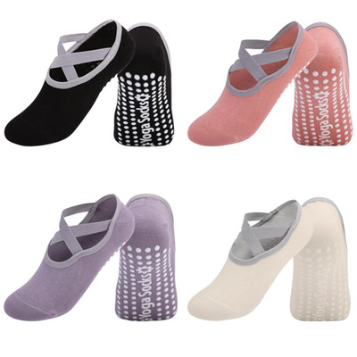 Stoppersocken Damen 35-40, 4 Paar Antirutschsocken mit Noppen für Yoga,