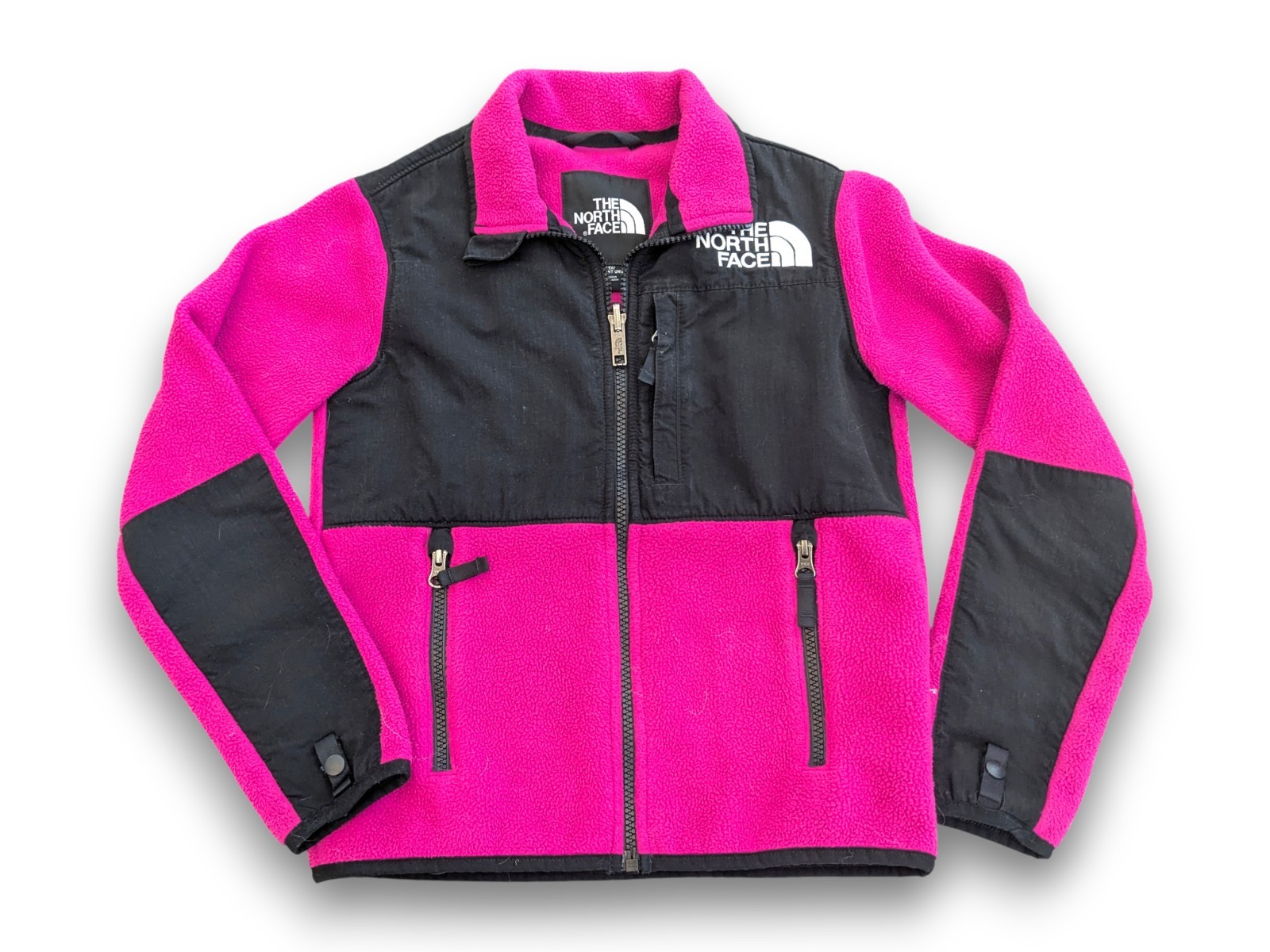 THE NORTH FACE Denali Polartec Fleece Jacket Pink Black Teen Girls Small 7-8