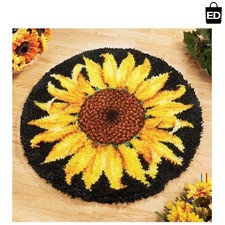 Sunflower Latch Hook Rug Kit - Easy DIY Craft for Adults  Beginners 20.4"