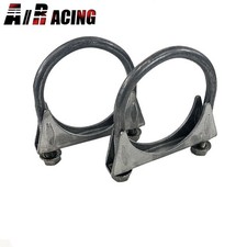 2pcs Universal Mild Steel 2 Exhaust Muffler Clamp U-bolt Uclamp Saddle Style