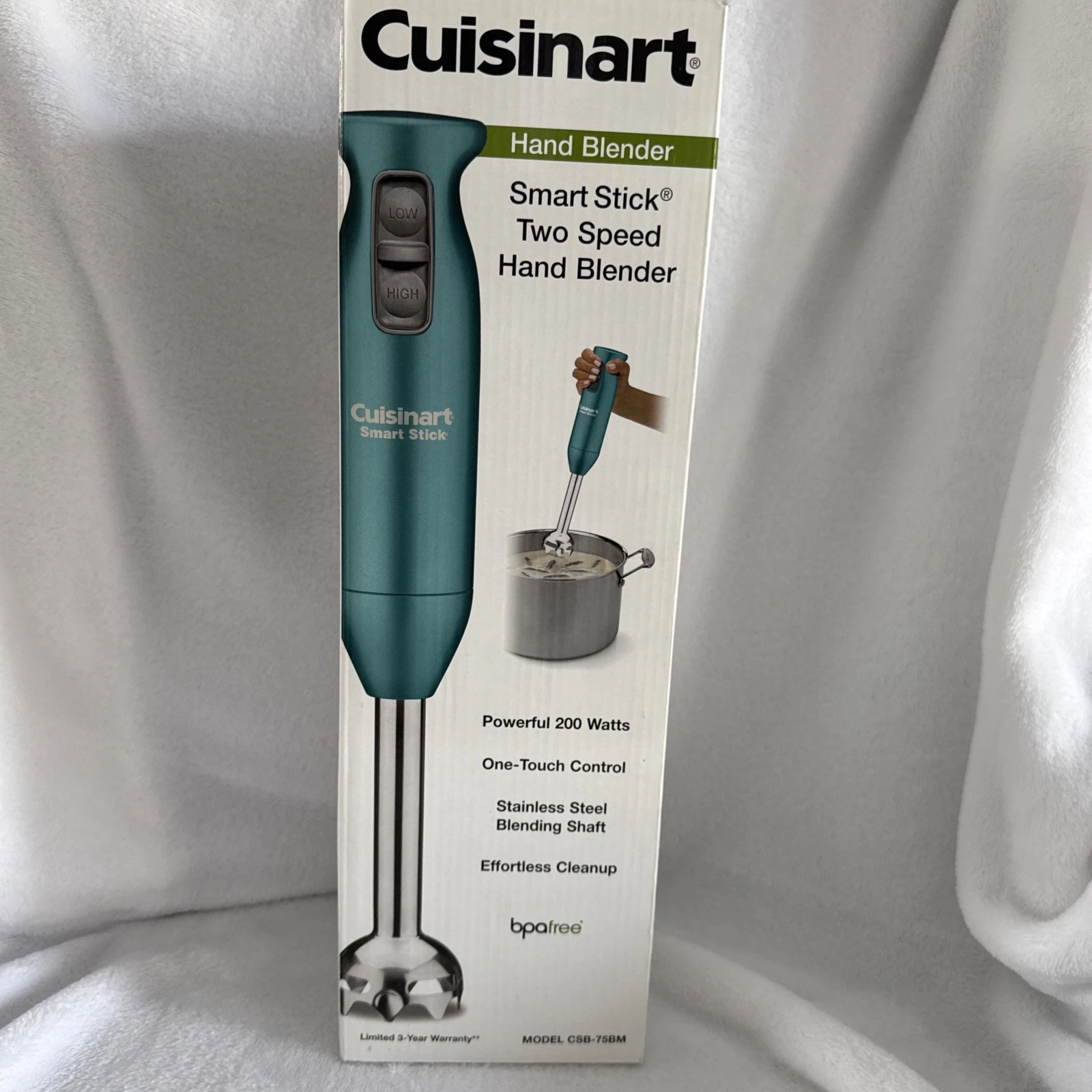 Cuisinart Smart Stick Hand Blender 200 Watts CSB-75BM Bermuda Teal MIB New