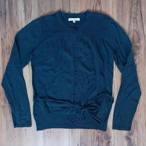 Women Laura Ashley Sweater Black 40 / L / 48 #A3CZ