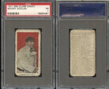 1911 E94 George Close Candy Mickey Doolan ~ red background ~ PSA 1 sharp